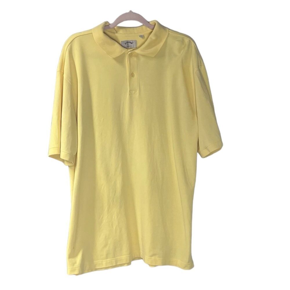 Callaway Shirt Men's Polo‎ XL Golf Short Sleeve Yellow